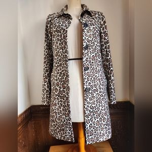 SINEQUANONE Paris Cotton Jacket, Beige Brown Leopard Print Blazer, Fr 36 US 6?